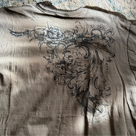 Revolucion XL Men's Scull Graphic T-Shirt - Brown - Picture 4 of 8